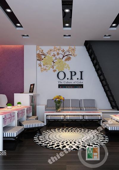 Thiết kế nội thất Salon Nail OPI với phong cách hiện đại